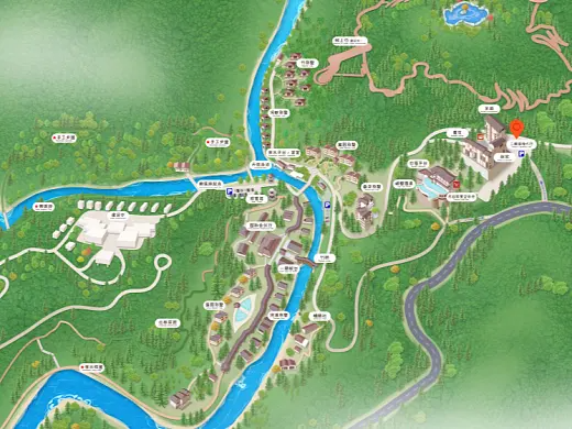 蓝山结合景区手绘地图智慧导览和720全景技术，可以让景区更加“动”起来，为游客提供更加身临其境的导览体验。